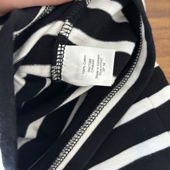 J. Crew Ruffle Bell Sleeve Striped Shift Knit Dress Women's Size XS Style H7043 - Picture 9 of 9